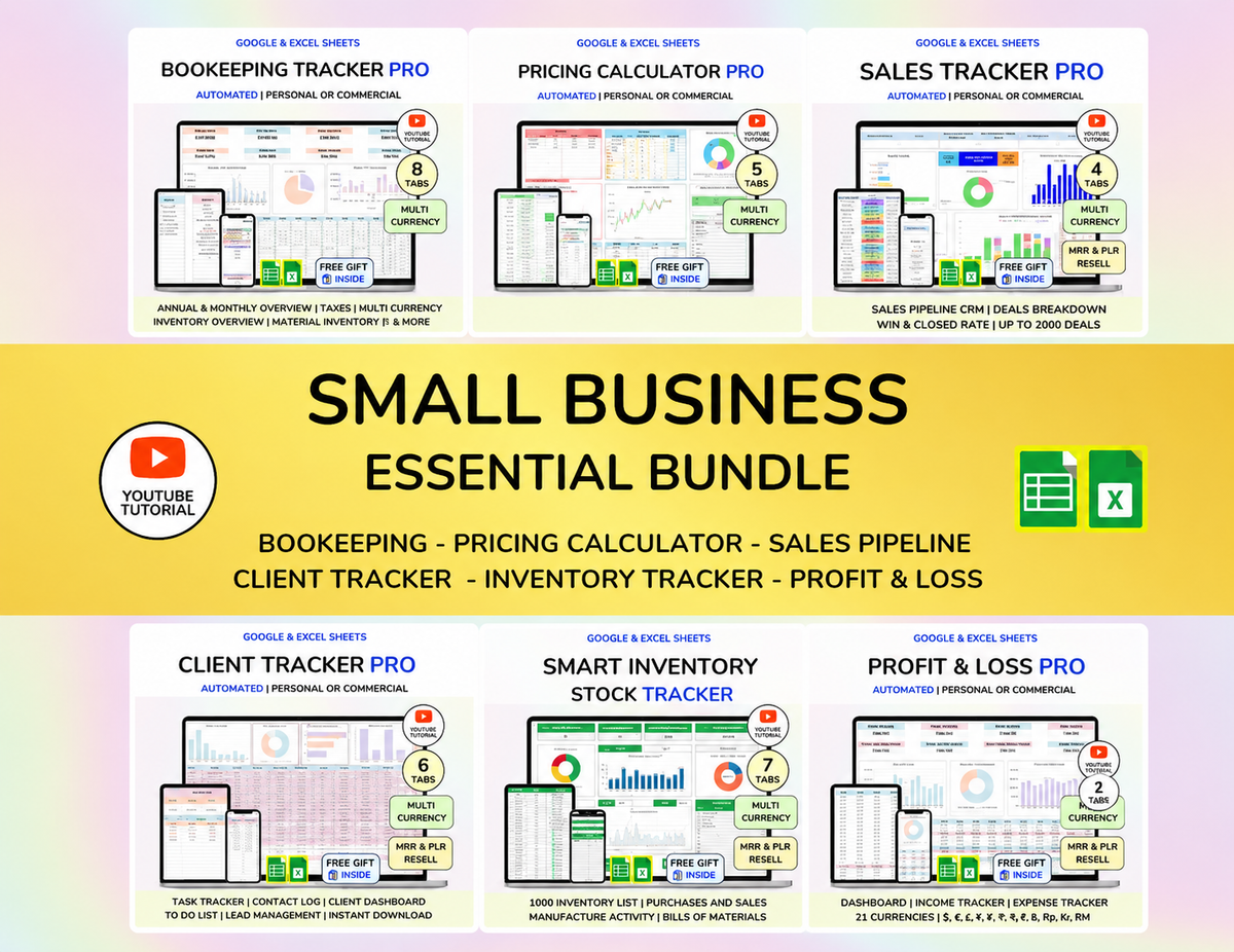 Small Business Toolkit – Bookkeeping, Pricing, Sales, Client Management, Inventory & Profit & Loss